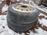 Pair of 315/80R-22.5 Tires and Alum Rims