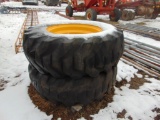 Pair of 15.5-25 Tires and Rims