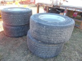 4 Tires 445-60R-22.5 and Rims