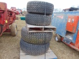 Set of 4 Front and Back Turf Tires w/Rims