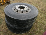 Pair of 350/80R22.5 Tires and Alum Rims