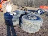 8 Tires 315-80R22.5 and Rims