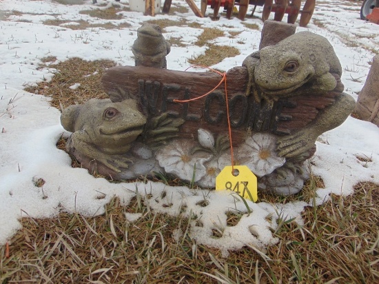 Concrete frog welcome