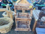 Wood 3tier baskets on wheels