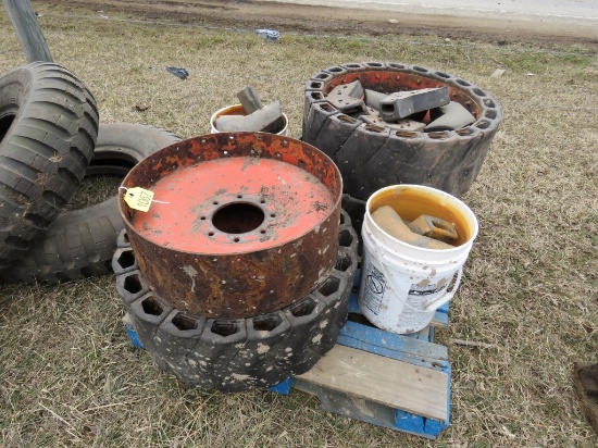 Pallet of tires and parts