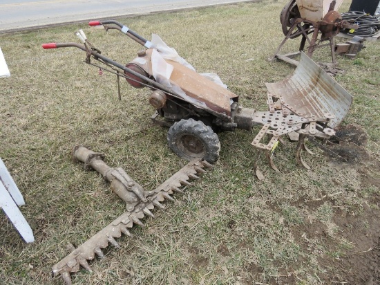 Walk tractor cultcher s burrmill plow