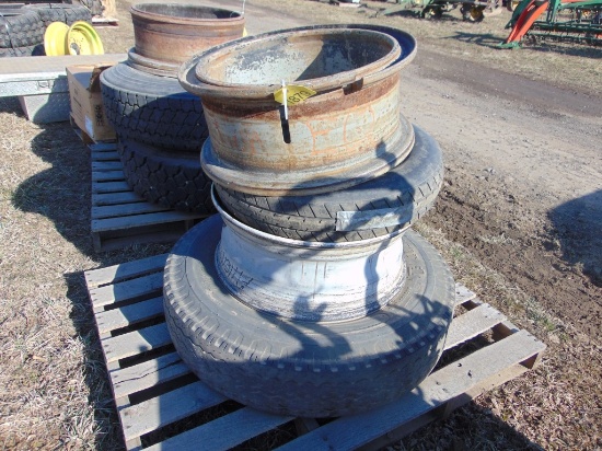 Pallet of tires and rims