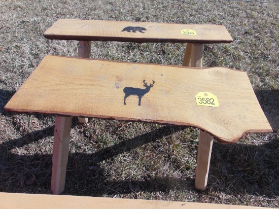 Wood bench with buck