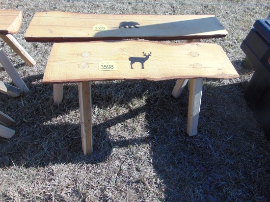 Wood bench with buck