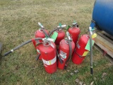 Lot of large fire extinguishers