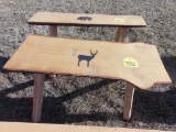 Wood bench with buck