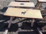Wood bench with buck