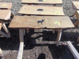 Wood bench with buck