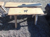 Wood bench with buck
