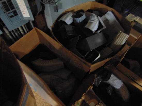 Top Left Shelf Lot of White Gutter Elbows & 45's