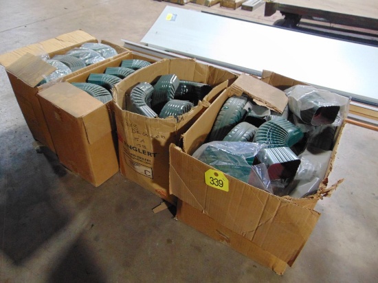 Bottom Shelf Right Lot of Green Gutter Elbows