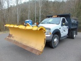 2003 Ford 550 S/A Dually Dump Truck w/9ft Dump Box & Fisher 9ft Snowplow