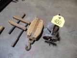 Wooden Clamp-Wooden Pulley-Lamp