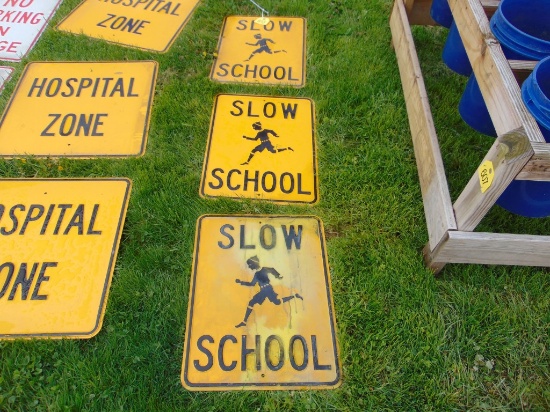 3 Slow School signs