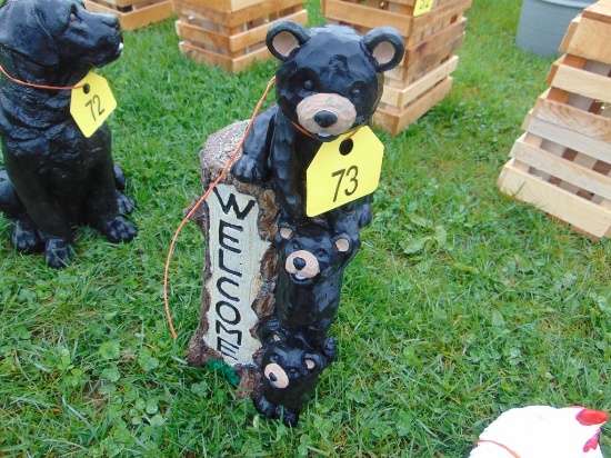 Concrete Bear Cubs w/Welcome Sign