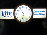 Lite Beer Light Up Sign w/Clock