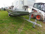 1987 Loadrite Trailer w/14ft Sea Nymph Flat Bottom Alum Boat