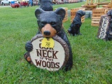 Concrete Bear w/Sign