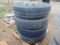 4 Tires 11R24.5 & Alum Rims