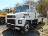1998 Mack Flat Bed Truck w/Tire Crain