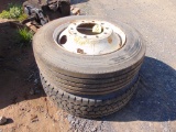 2 Tires and Rims 255/70R22.5