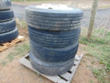 4 Tires 255/70R22.5 & Steel Rims