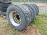 4 Tires 445/50R22.5 & Alum Rims
