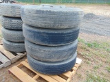 4 Tires 11R24.5 & Alum Rims