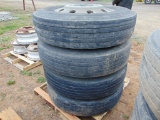 4 Tires 11R24.5 & Alum Rims