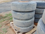 4 Tires 295/75R22.5  and Steel Rims