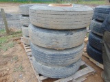 4 Tires 295/75R22.5  and Steel Rims