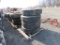 (4) 11R22.5 Tires and Steel Rims