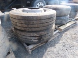(2) 305/70R22.5 Tires and Steel Rims