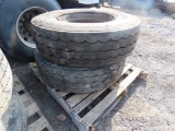 (2) 315/80R22.5 Tires and Steel Rims