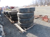 (4) 11R22.5 Tires and Steel Rims