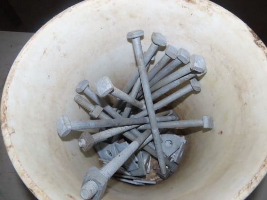 Bucket of Galvenized Bolts