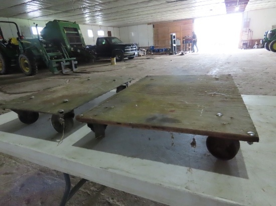 (2) Small Carts on Wheels
