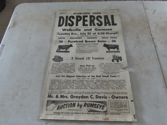 Riverview Farm Dispersal Sale Bill