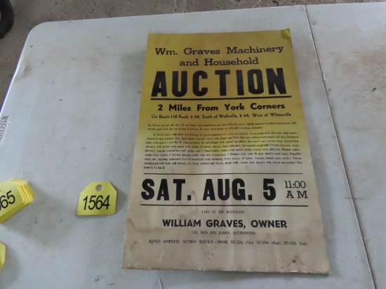 Wm Graves Machinery Sale Bill