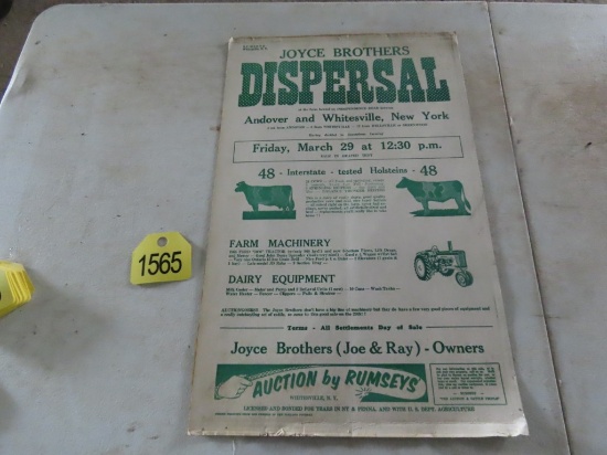 Joyce Brothers Dispersal Sale Bill
