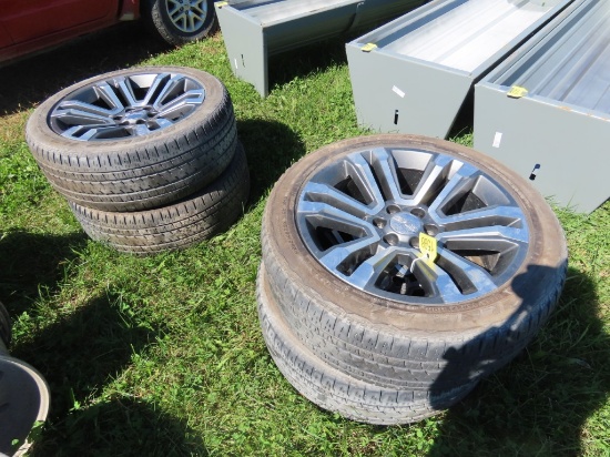 (4) 285/45R22 Tires and 6hole Alum Rims