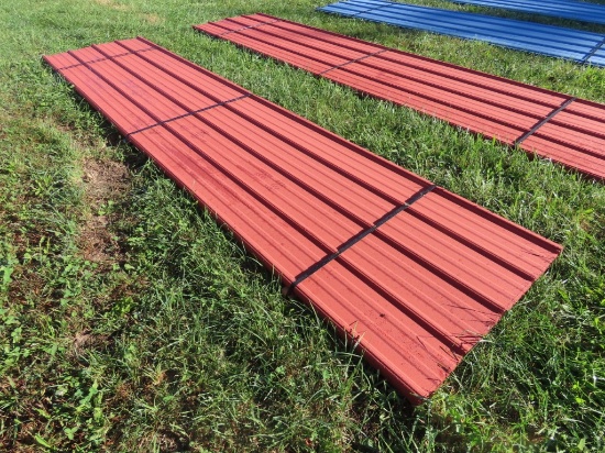 Lot of 14' Red Metal Roofing