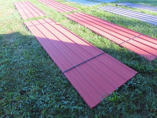Lot of 12' Red Metal Roofing