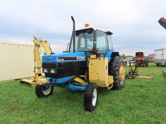 Ford 6640 Tractor w/Tiger Side Boom Mower