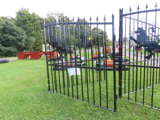 NEW 14' Bi Parting Driveway Gates w/Lions Head